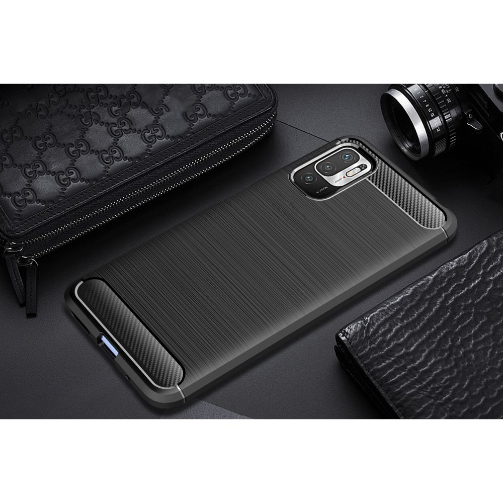 Pokrowiec etui Tech-Protect TPU Carbon czarne Xiaomi Redmi Note 10 5G / 8
