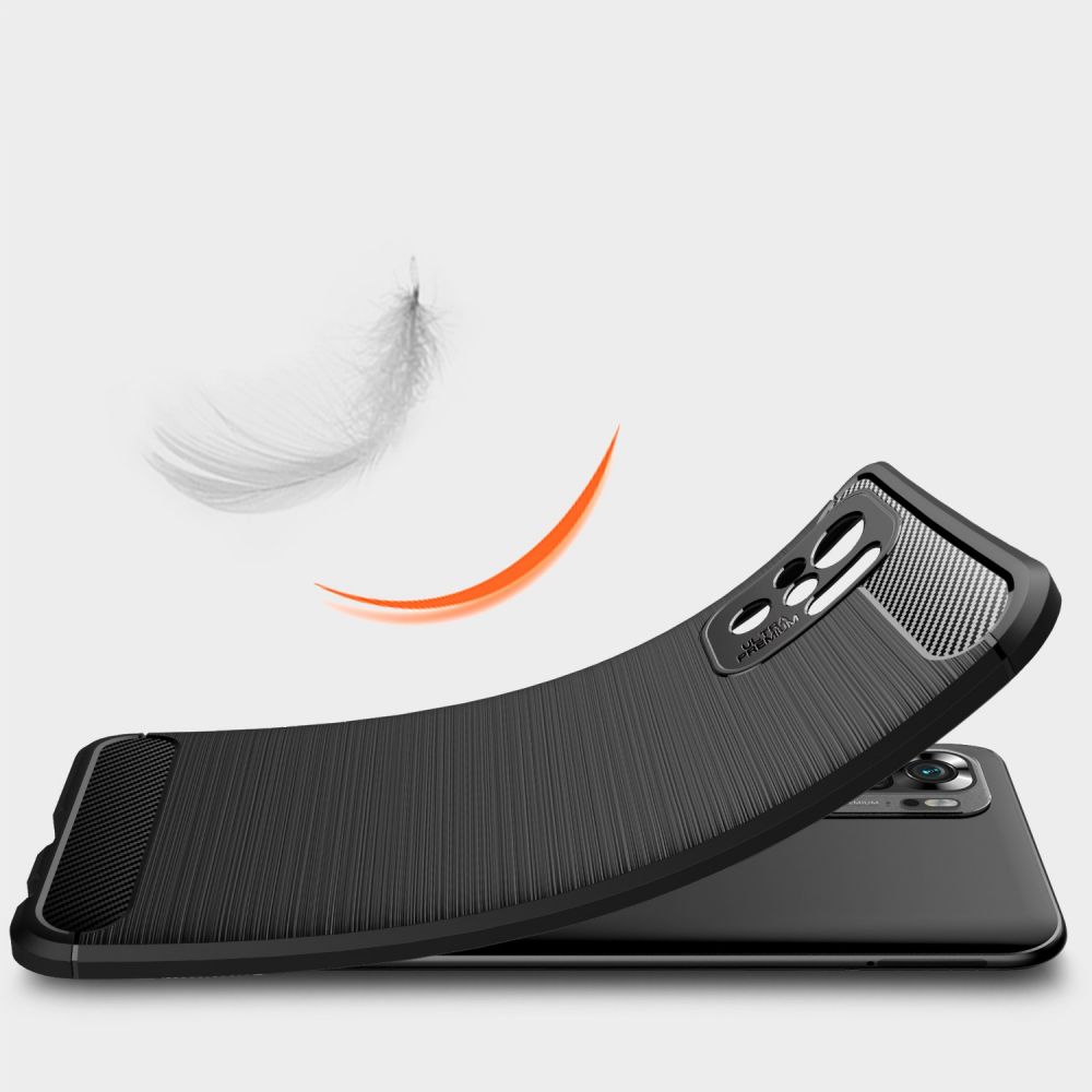 Pokrowiec etui Tech-Protect TPU Carbon czarne Xiaomi Redmi Note 10 / 6