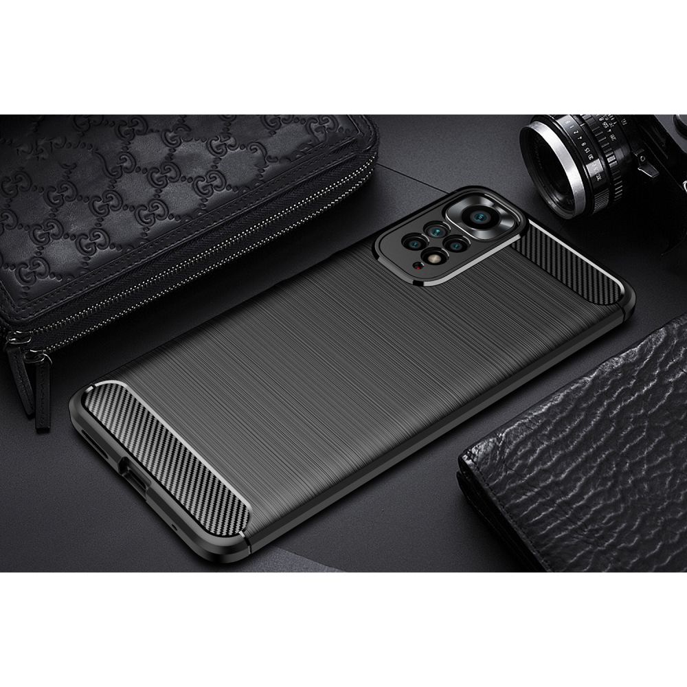 Pokrowiec etui Tech-Protect TPU Carbon czarne Xiaomi Redmi Note 11 Pro / 11