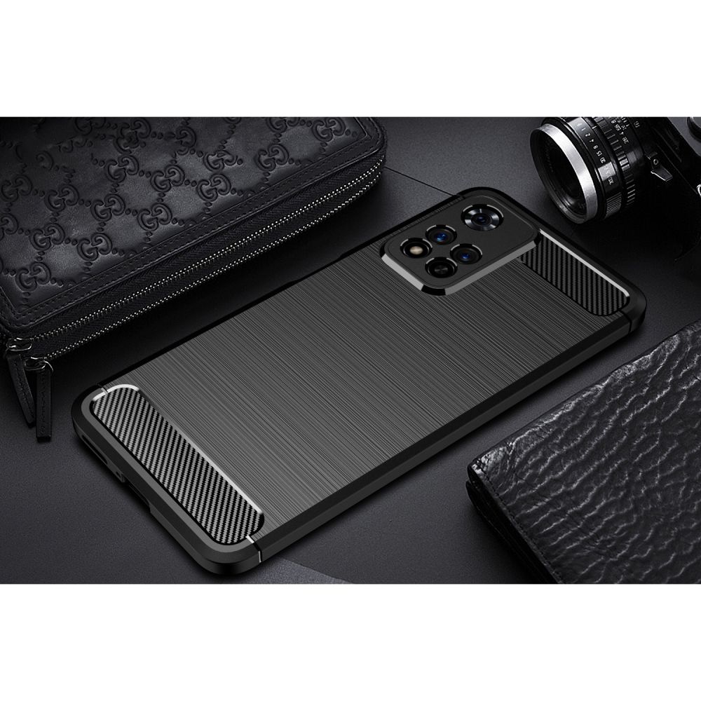 Pokrowiec etui Tech-Protect TPU Carbon czarne Xiaomi Redmi Note 11 Pro+ 5G / 11
