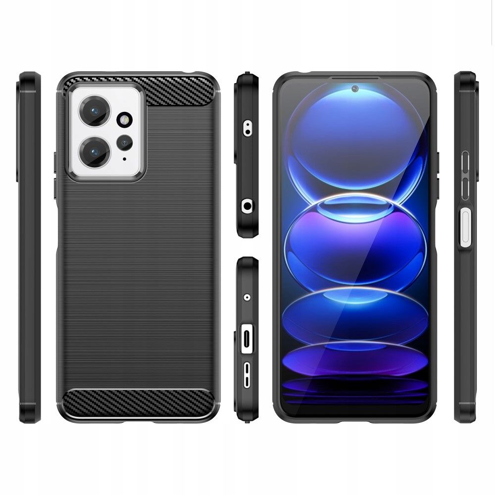 Pokrowiec etui Tech-Protect TPU Carbon czarne Xiaomi Redmi Note 12 4G / 3