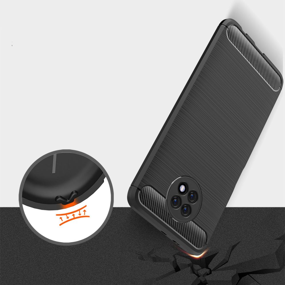 Pokrowiec etui Tech-Protect TPU Carbon czarne Xiaomi Redmi Note 9T / 4