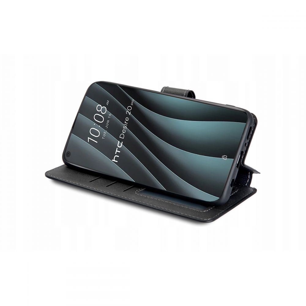 Pokrowiec etui z klapk Tech-protect Wallet Czarne HTC Desire 20 Pro / 2