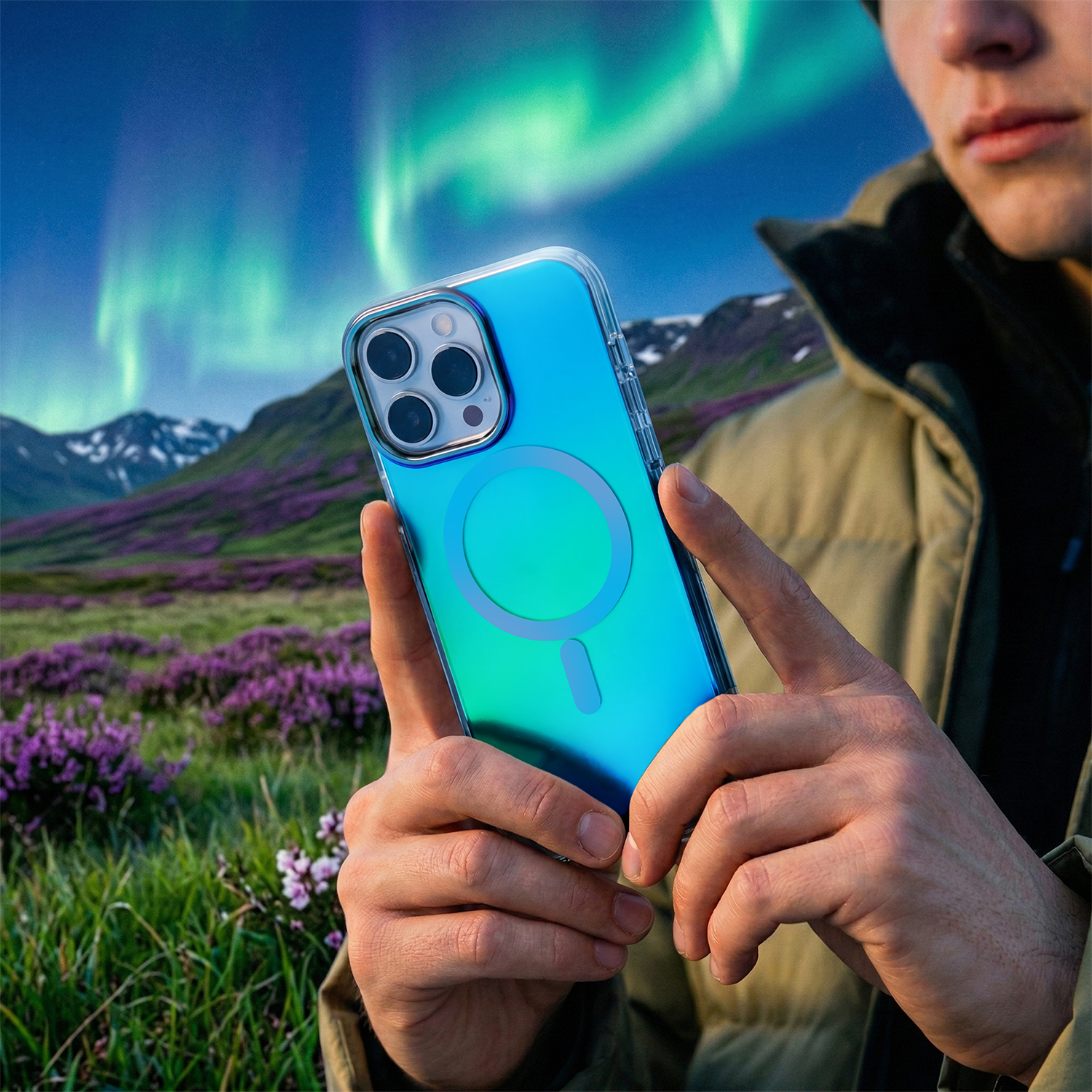 Pokrowiec etui Tecto Shield Aurora niebieskie SAMSUNG Galaxy S26 Ultra / 5 Pokrowiec etui Tecto Shield Aurora niebieskie SAMSUNG Galaxy S26 Ultra / 5