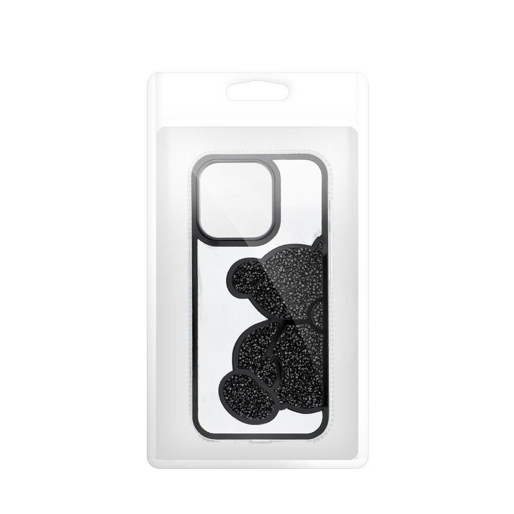 Pokrowiec Etui Teddy Bear czarne APPLE iPhone 12 / 3