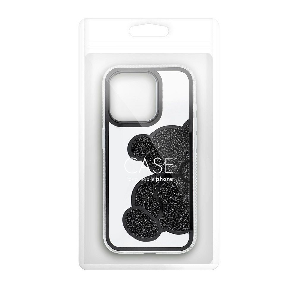 Pokrowiec Etui Teddy Bear czarne APPLE iPhone 12 Mini / 11