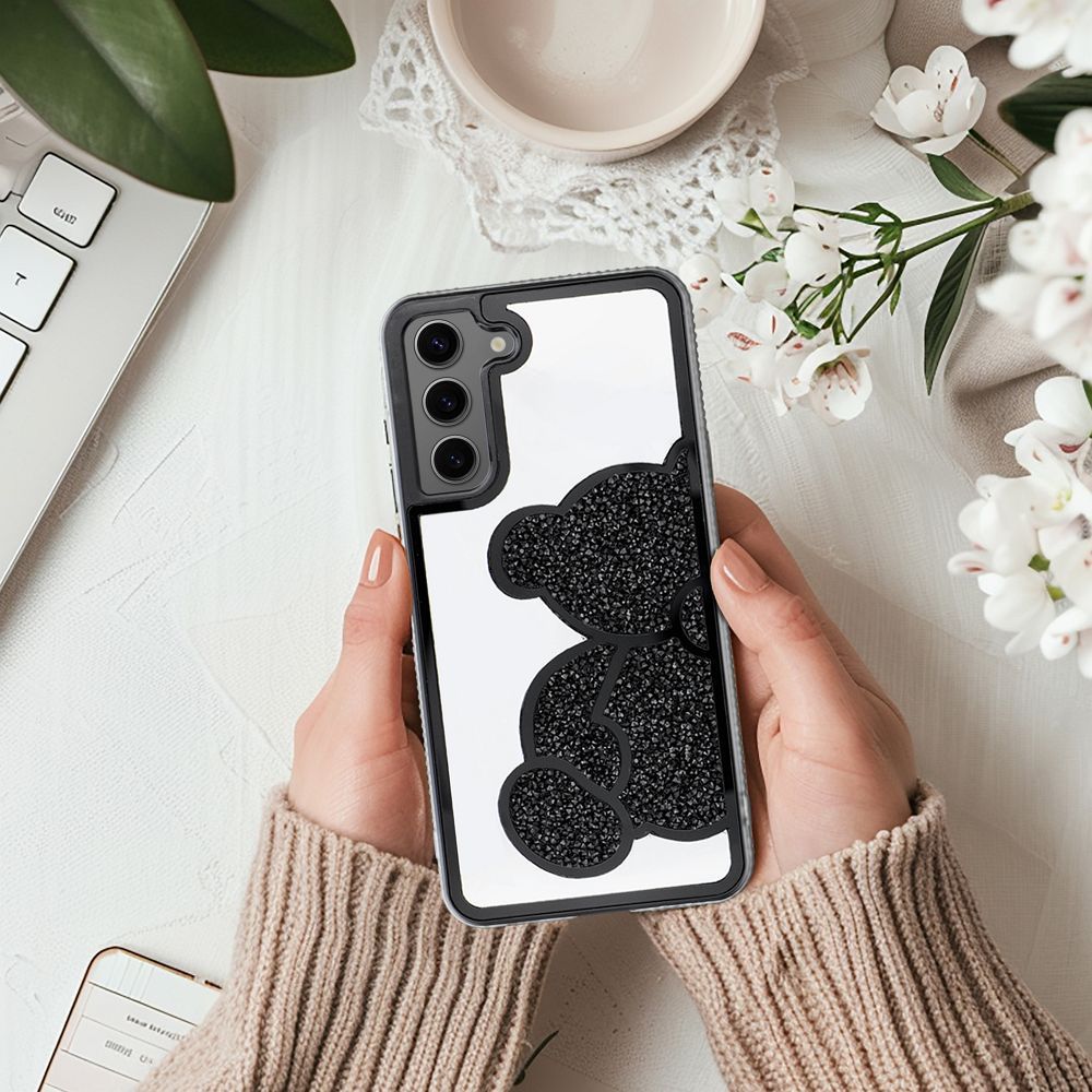 Pokrowiec Etui Teddy Bear czarne SAMSUNG Galaxy A14 5G / 5