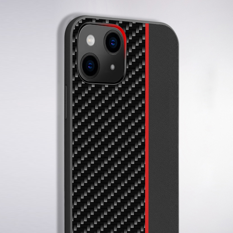Pokrowiec etui Tel Protect Carbon Case z paskiem czerwone APPLE iPhone 12 Pro Max / 3