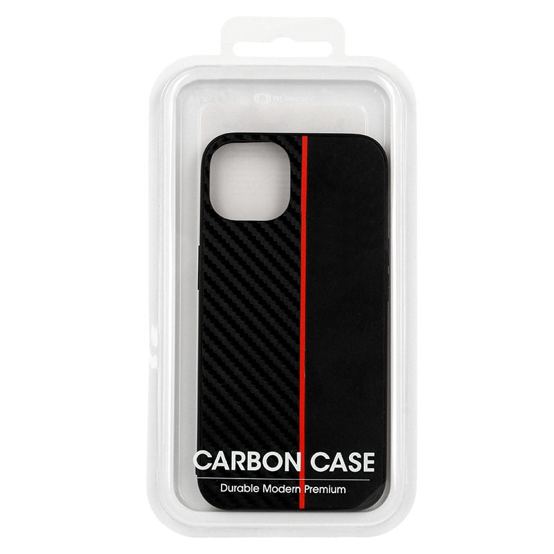 Pokrowiec etui Tel Protect Carbon Case z paskiem czerwone APPLE iPhone 13 Pro Max / 6