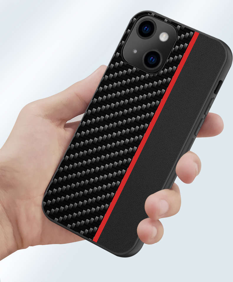 Pokrowiec etui Tel Protect Carbon Case z paskiem czerwone Xiaomi Redmi Note 10 5G / 2