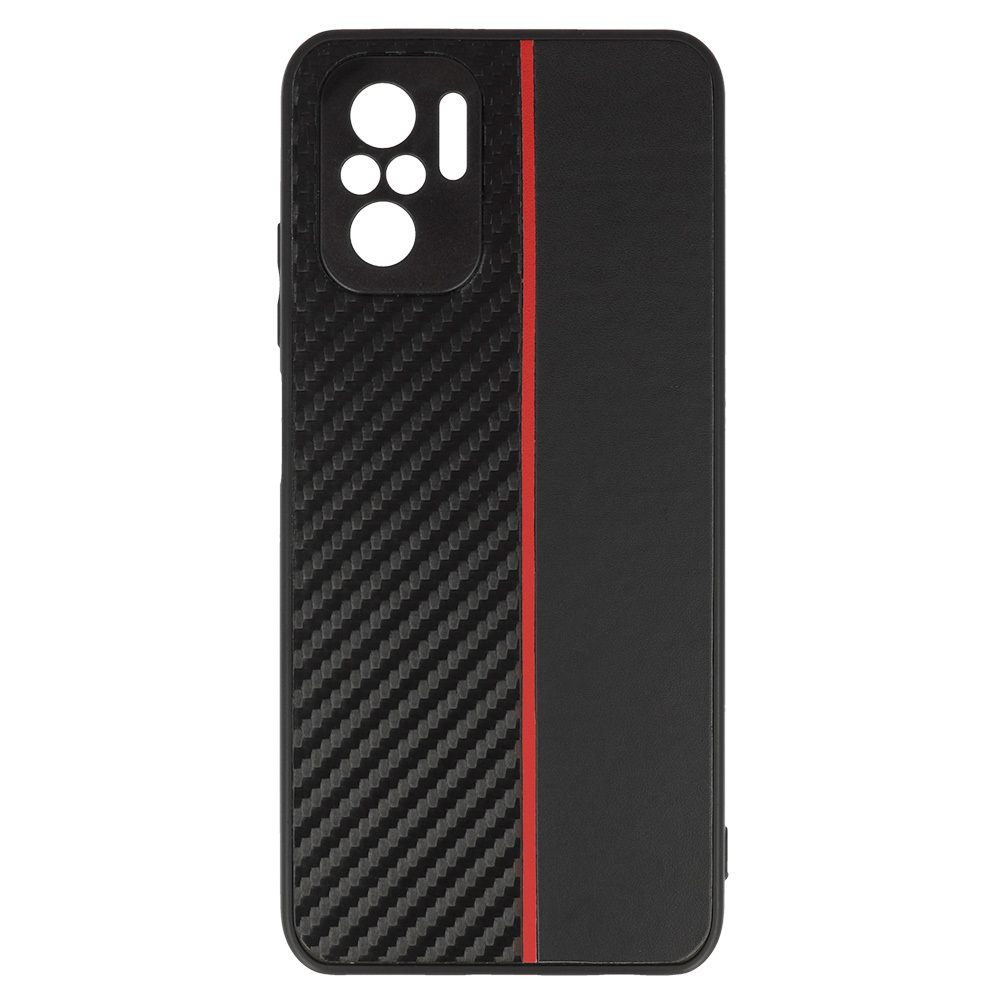 Pokrowiec etui Tel Protect Carbon Case z paskiem czerwone Xiaomi Redmi Note 10S / 2