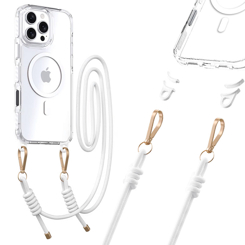 Pokrowiec etui Tel Protect Strap Clear Case bia�e APPLE iPhone 16 Pro
