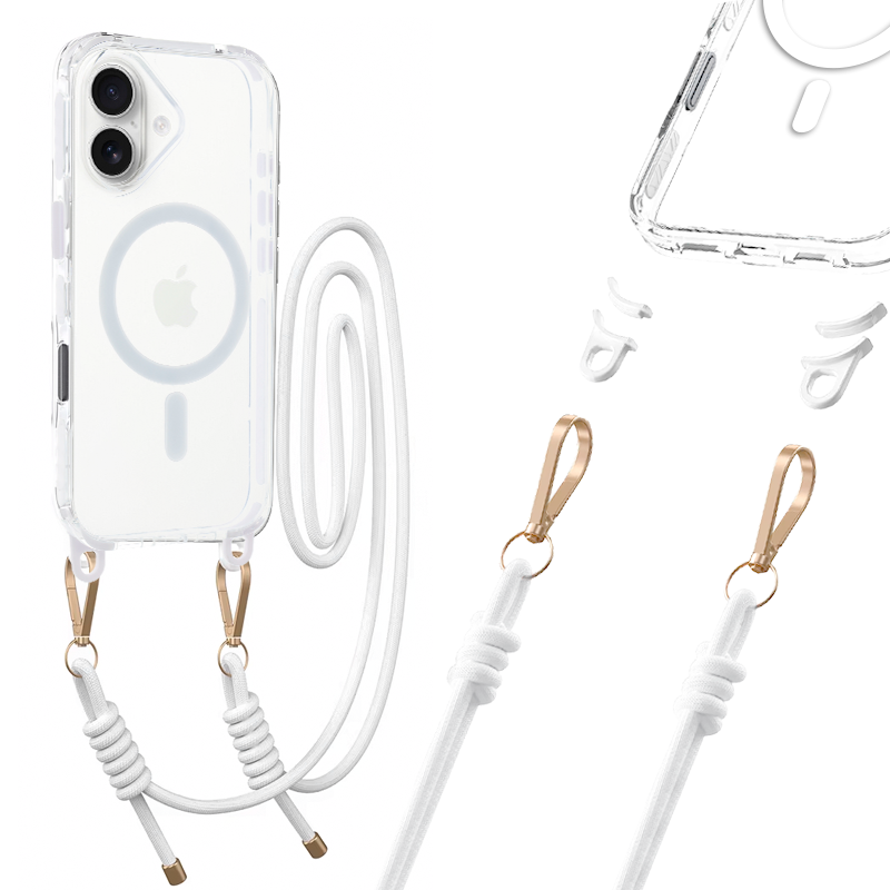 Pokrowiec etui Tel Protect Strap Clear Case bia�e APPLE iPhone 17