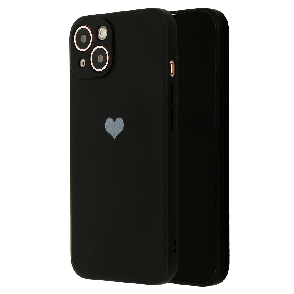 Pokrowiec etui Vennus Silicone Heart Case czarne APPLE iPhone 12