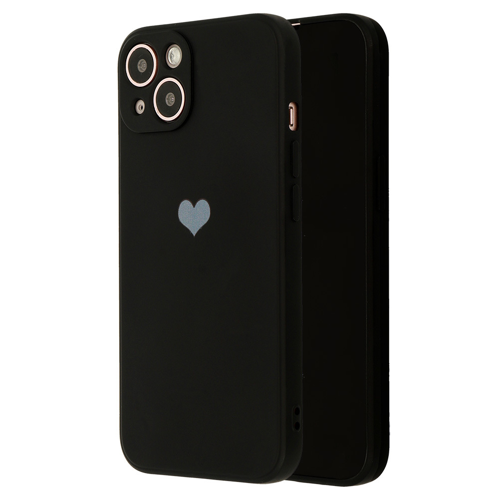 Pokrowiec etui Vennus Silicone Heart Case czarne APPLE iPhone 13