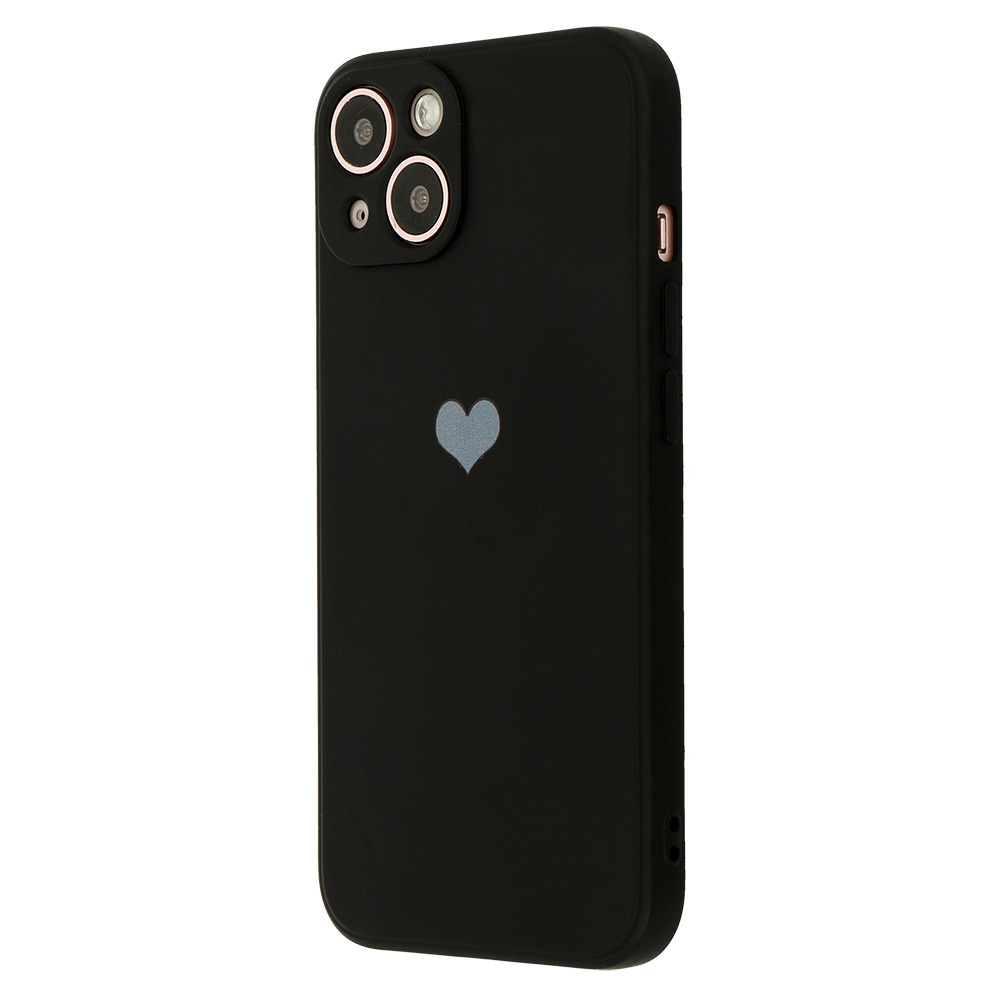 Pokrowiec etui Vennus Silicone Heart Case czarne APPLE iPhone 13 / 2