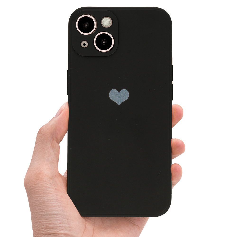 Pokrowiec etui Vennus Silicone Heart Case czarne APPLE iPhone 13 / 6