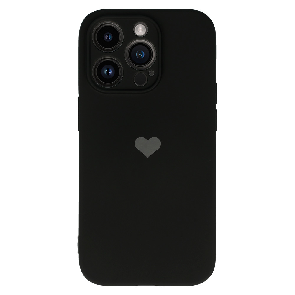 Pokrowiec etui Vennus Silicone Heart Case czarne APPLE iPhone 14 Pro Max / 2