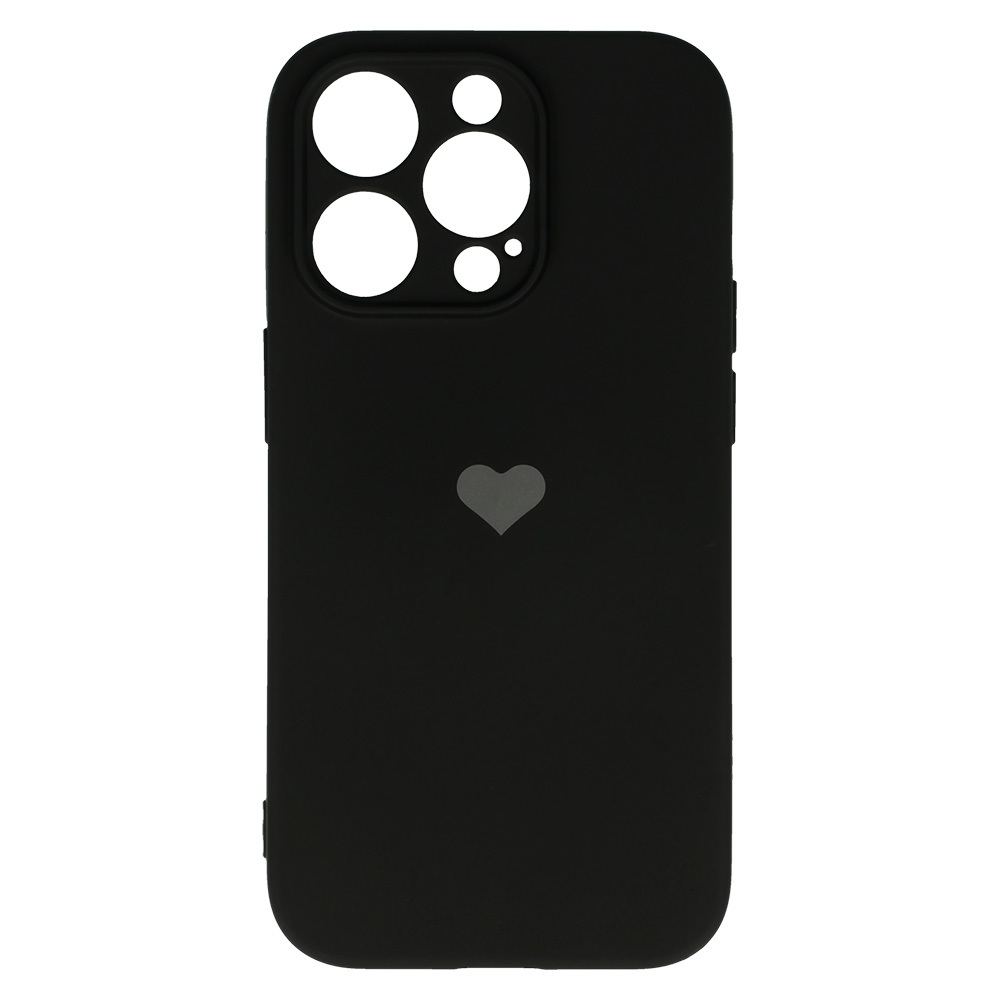 Pokrowiec etui Vennus Silicone Heart Case czarne APPLE iPhone 14 Pro Max / 4