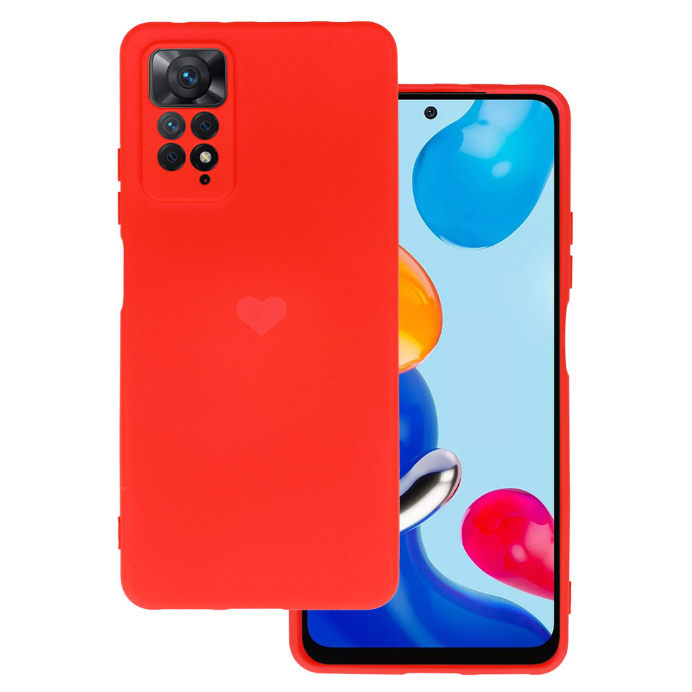 Pokrowiec etui Vennus Silicone Heart Case czerwone Xiaomi Redmi Note 11