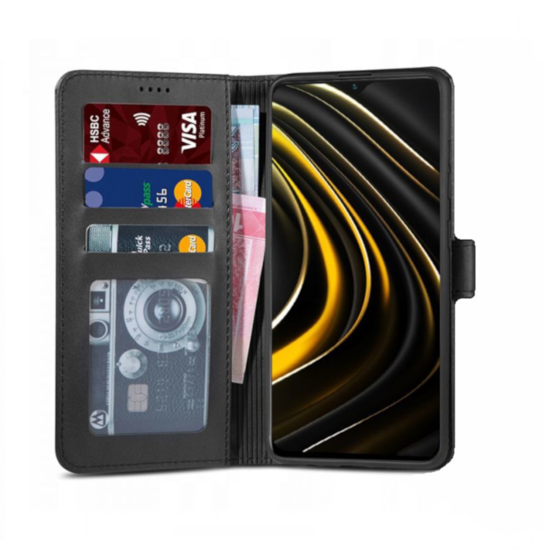 Pokrowiec etui z klapk Tech-Protect Wallet czarne Xiaomi Poco M3