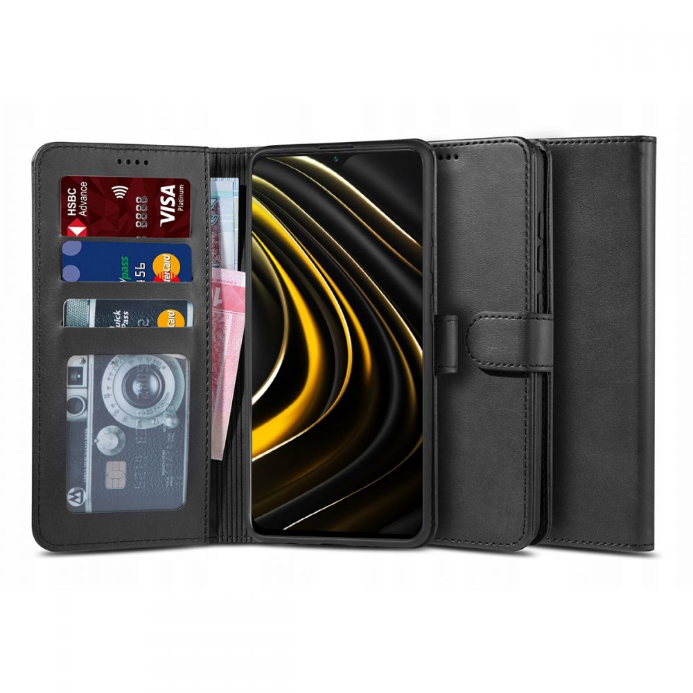 Pokrowiec etui z klapk Tech-Protect Wallet czarne Xiaomi Poco M3 / 2