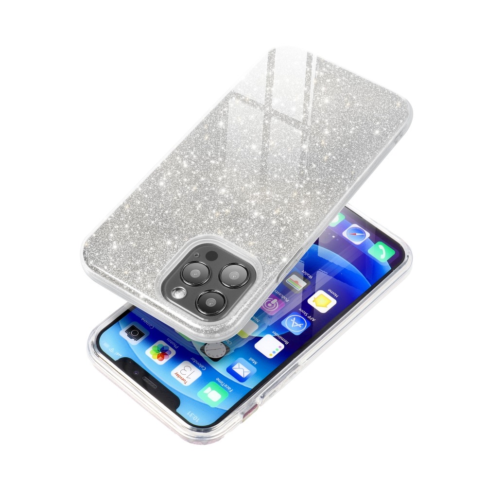 Pokrowiec etui z brokatem Shining srebrne APPLE iPhone 15 Pro Max / 3