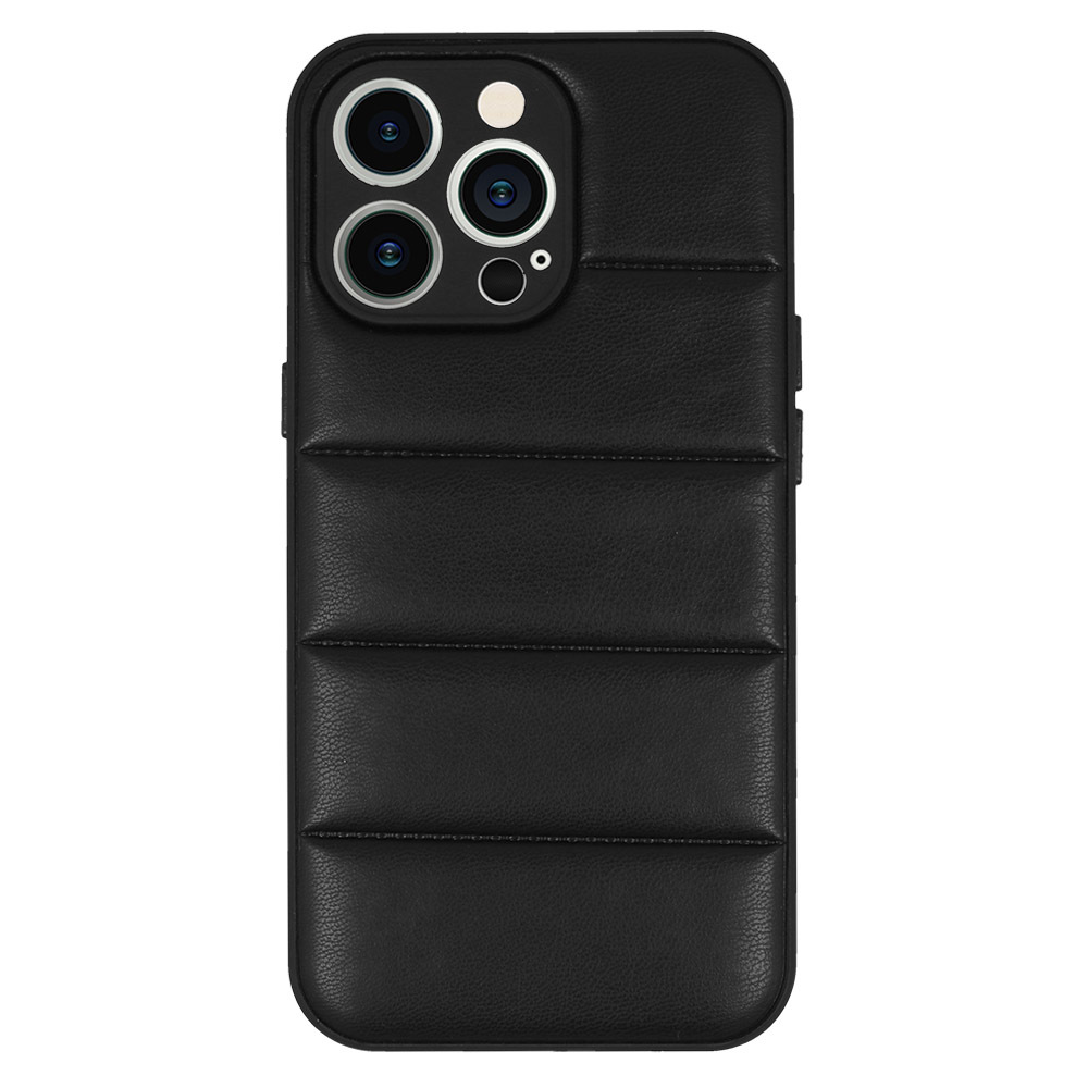 Pokrowiec etui z ekoskry 3D Leather Case wzr 2 czarne APPLE iPhone 12 / 2