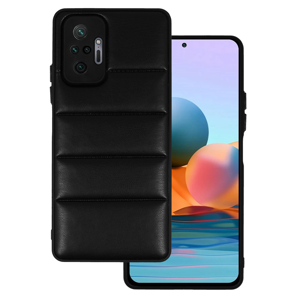 Pokrowiec etui z ekoskry 3D Leather Case wzr 2 czarne Xiaomi Redmi Note 10 Pro Max