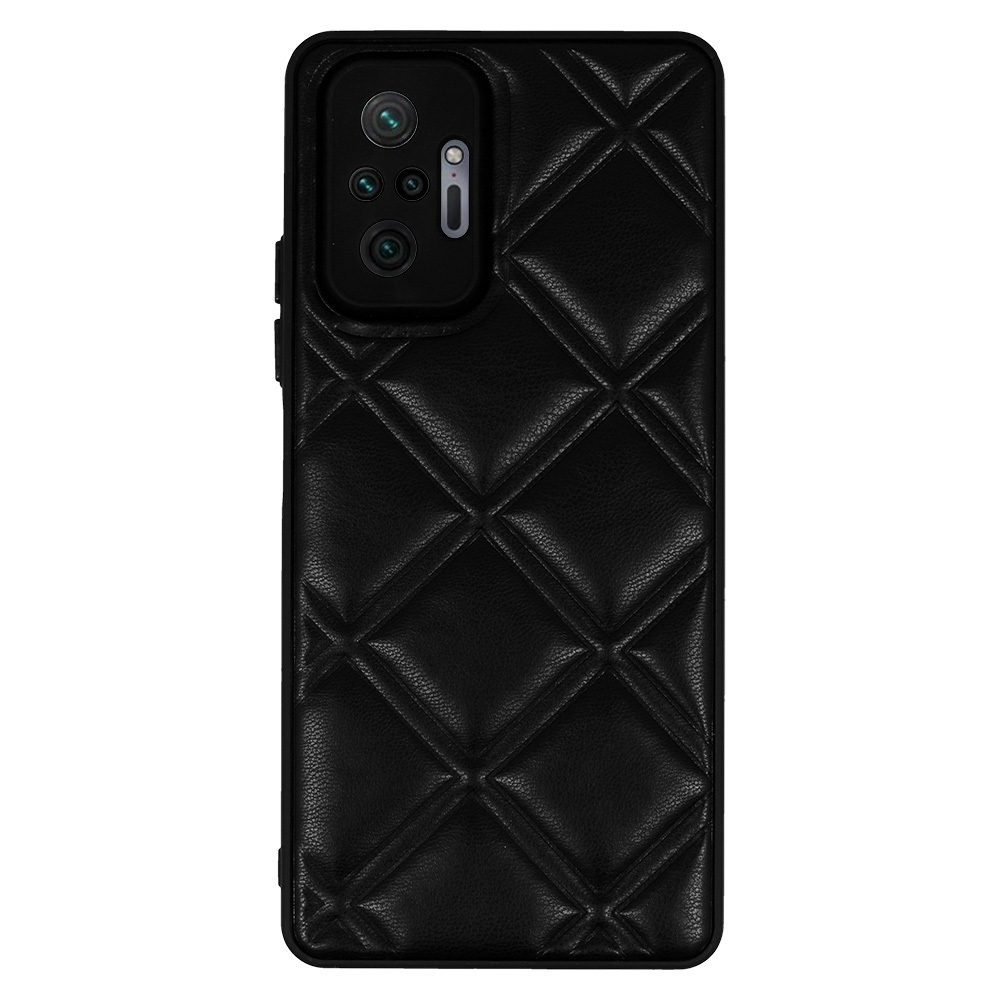 Pokrowiec etui z ekoskry 3D Leather Case wzr 3 czarne Xiaomi Redmi Note 10 Pro Max / 2