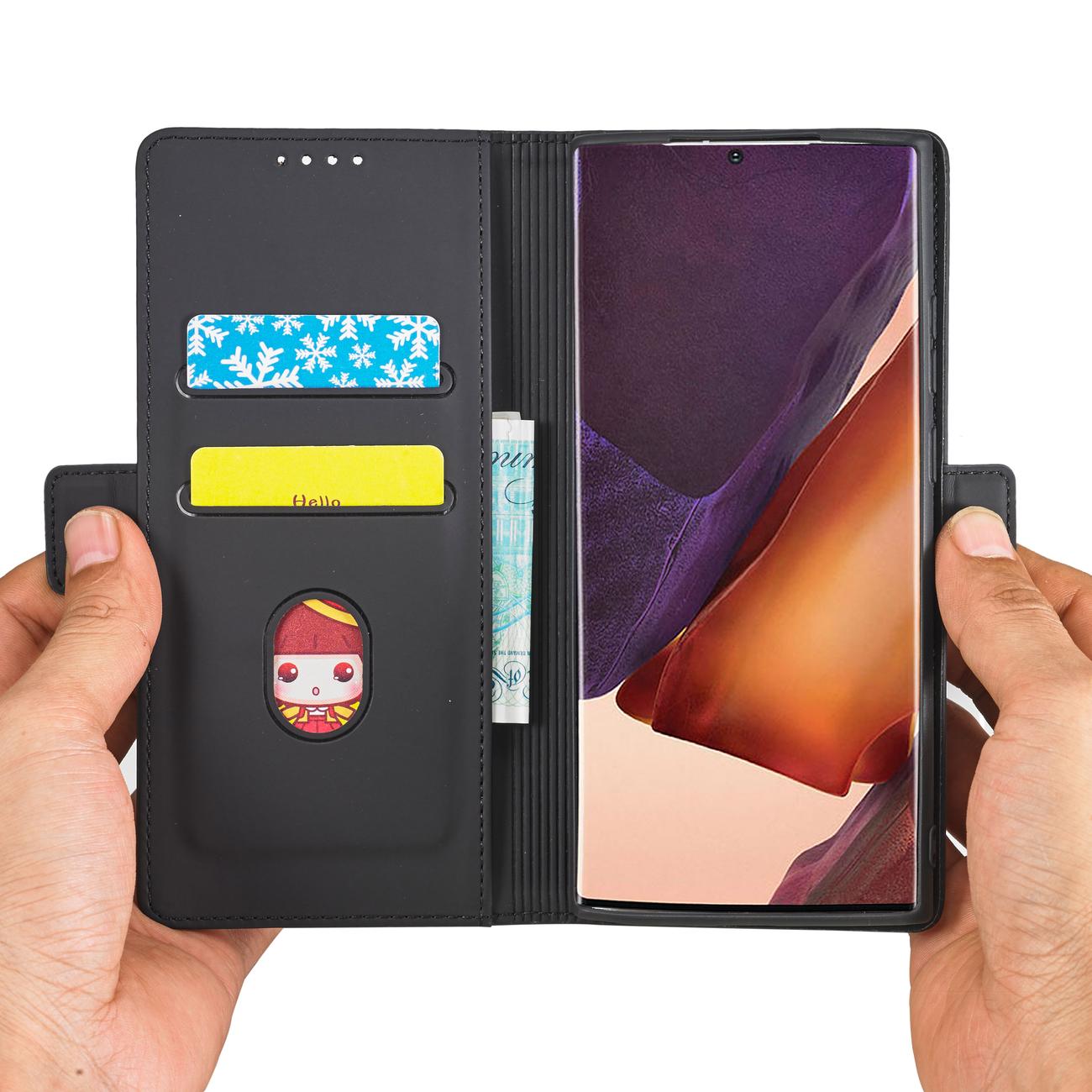 Pokrowiec etui z klapk Magnet Book Card czarne SAMSUNG Galaxy S22 Ultra / 12