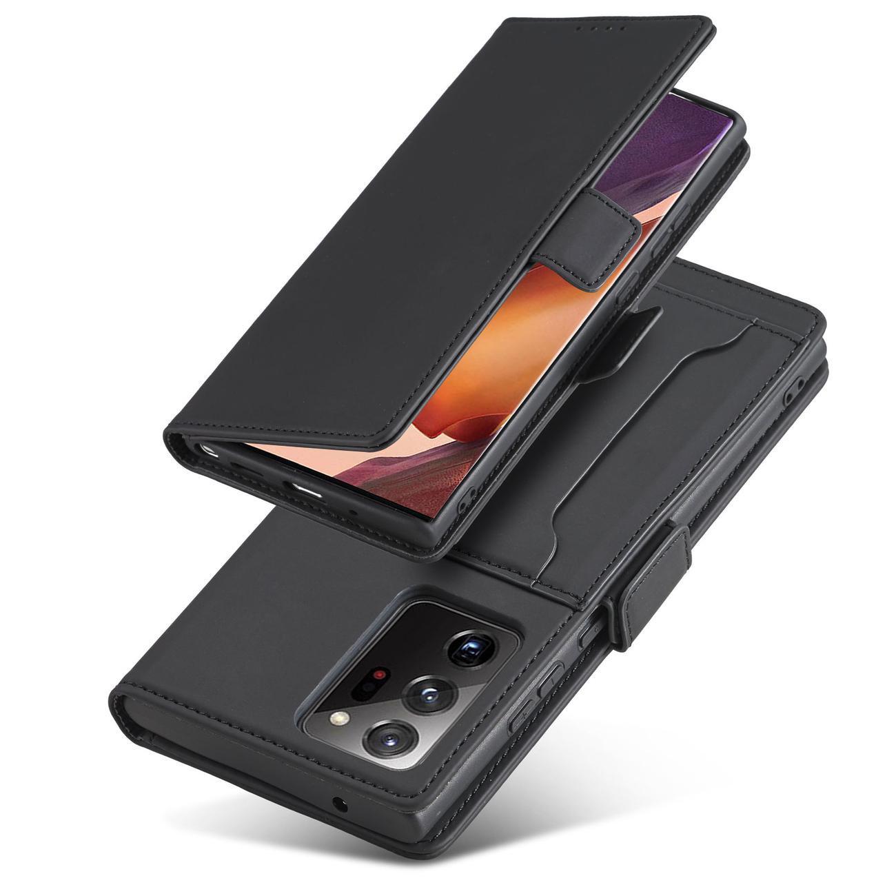 Pokrowiec etui z klapk Magnet Book Card czarne SAMSUNG Galaxy S22 Ultra / 8