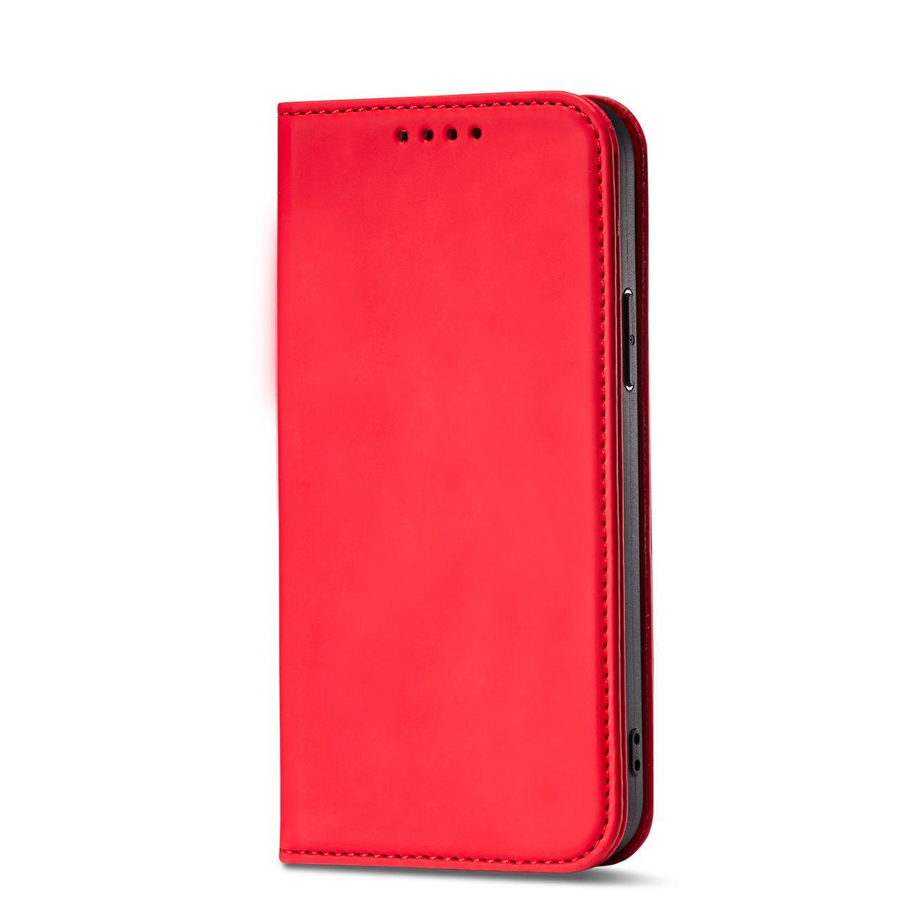 Pokrowiec etui z klapk Magnet Book Card czerwone APPLE iPhone 12 Pro / 5