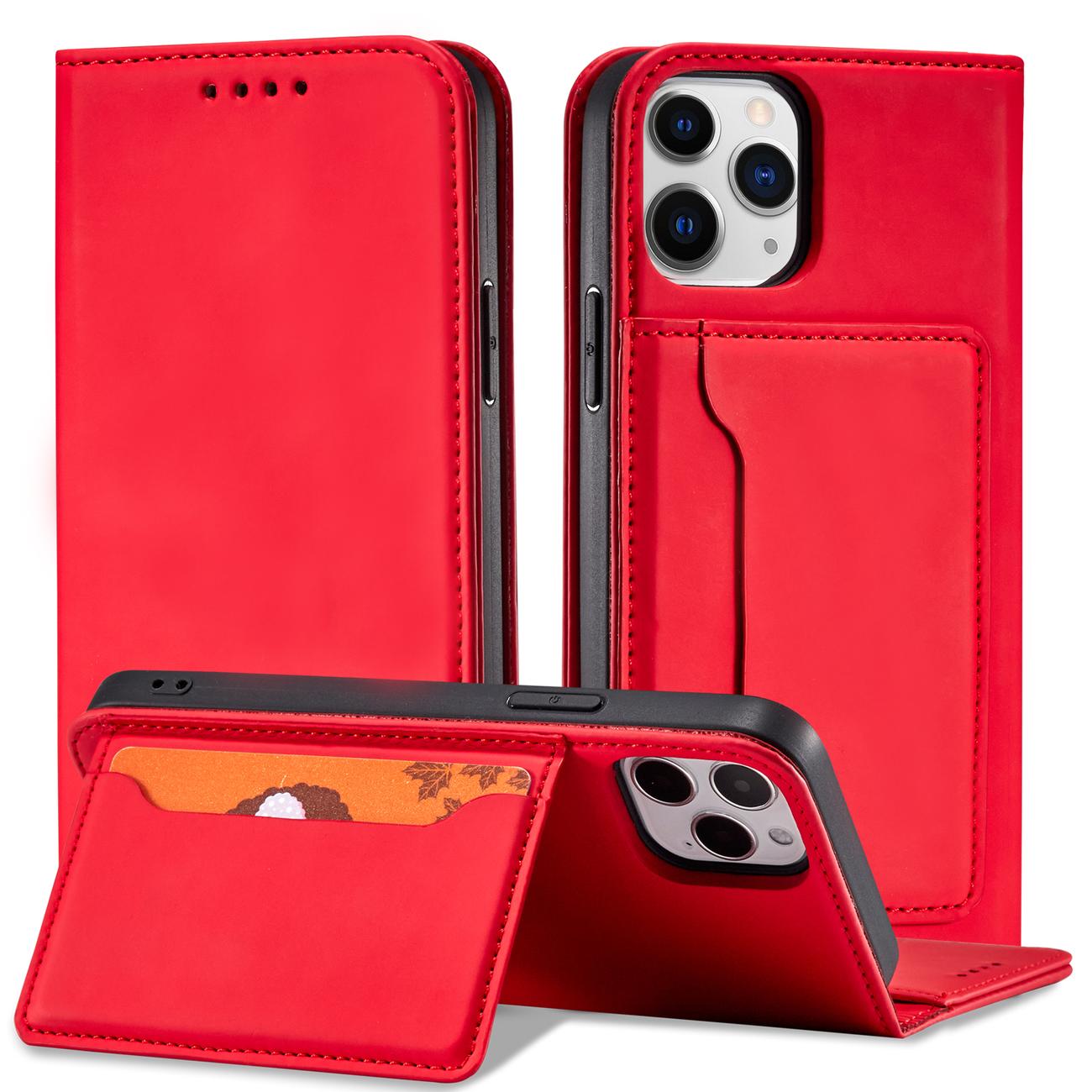 Pokrowiec etui z klapk Magnet Book Card czerwone APPLE iPhone 12 Pro Max / 2