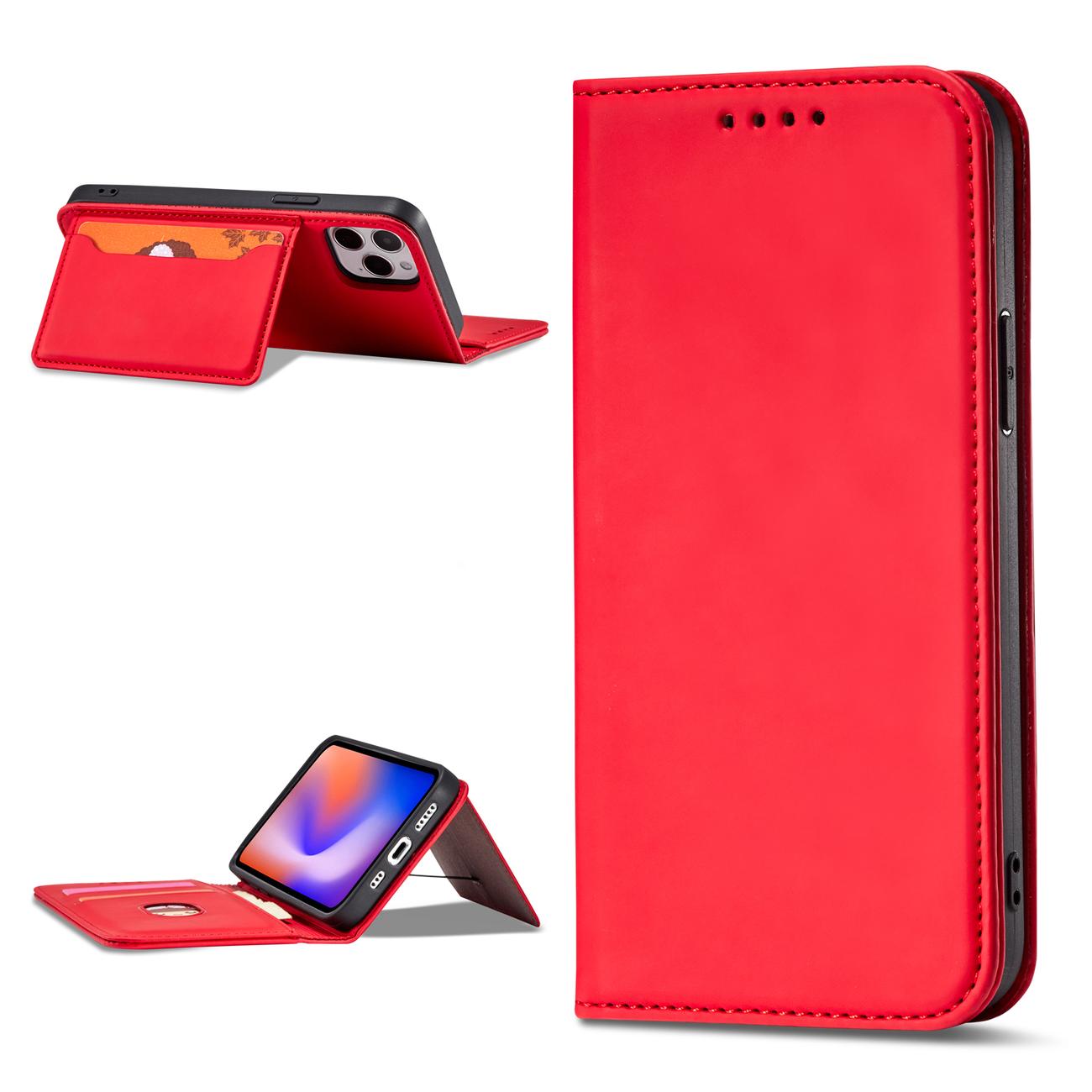 Pokrowiec etui z klapk Magnet Book Card czerwone APPLE iPhone 12 Pro Max / 3