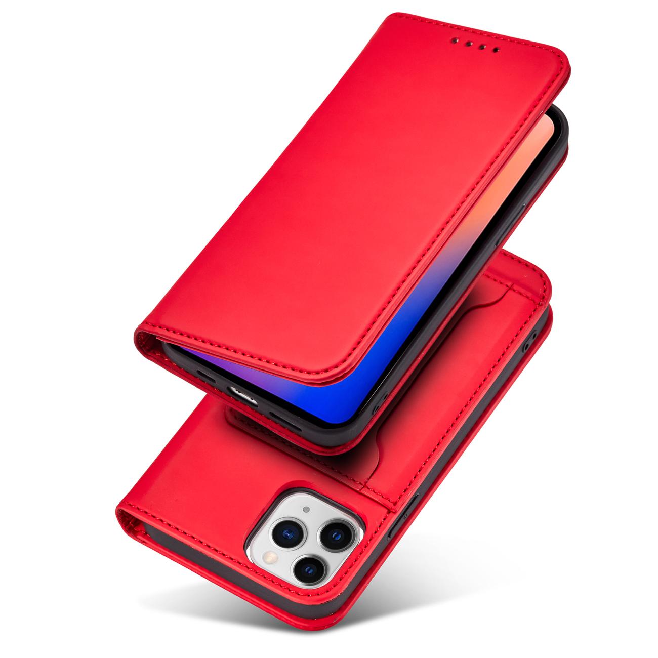 Pokrowiec etui z klapk Magnet Book Card czerwone APPLE iPhone 12 Pro Max / 4