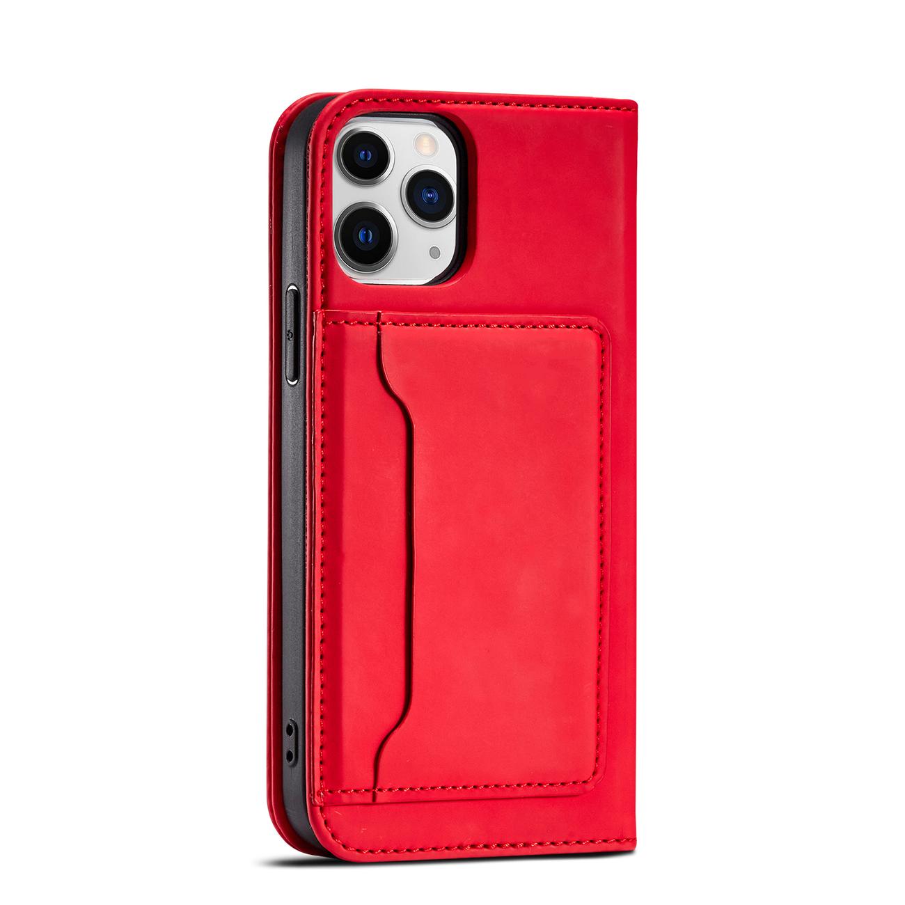 Pokrowiec etui z klapk Magnet Book Card czerwone APPLE iPhone 12 Pro Max / 6