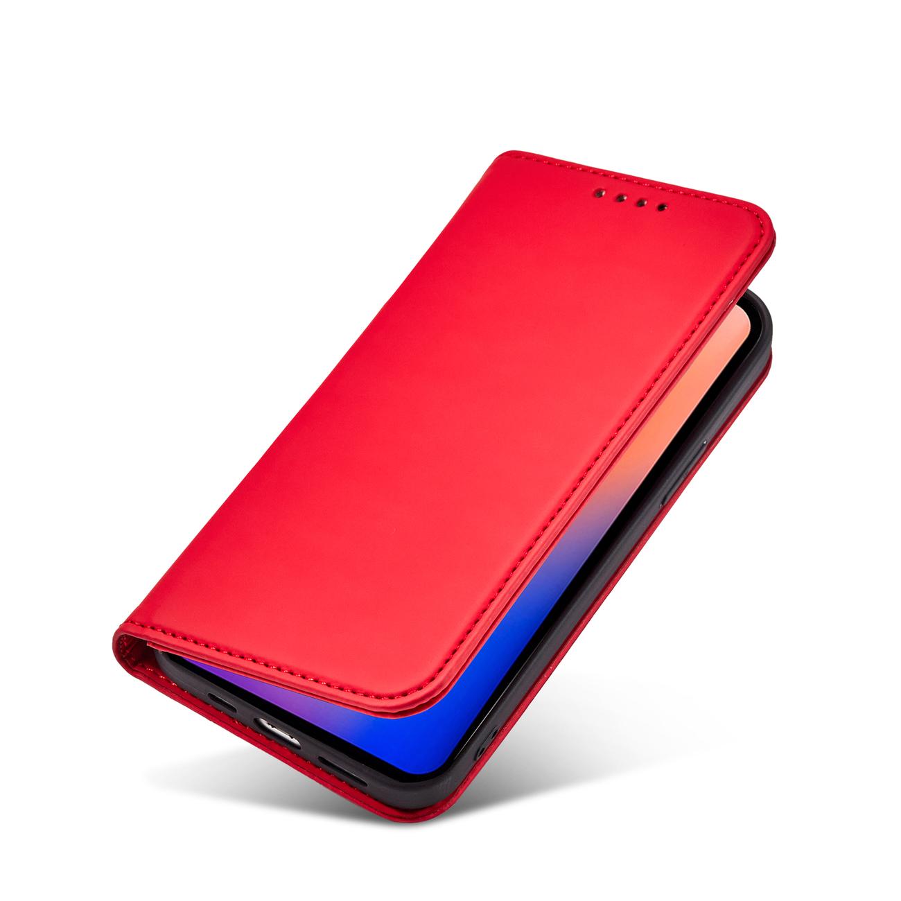 Pokrowiec etui z klapk Magnet Book Card czerwone APPLE iPhone 12 Pro Max / 8