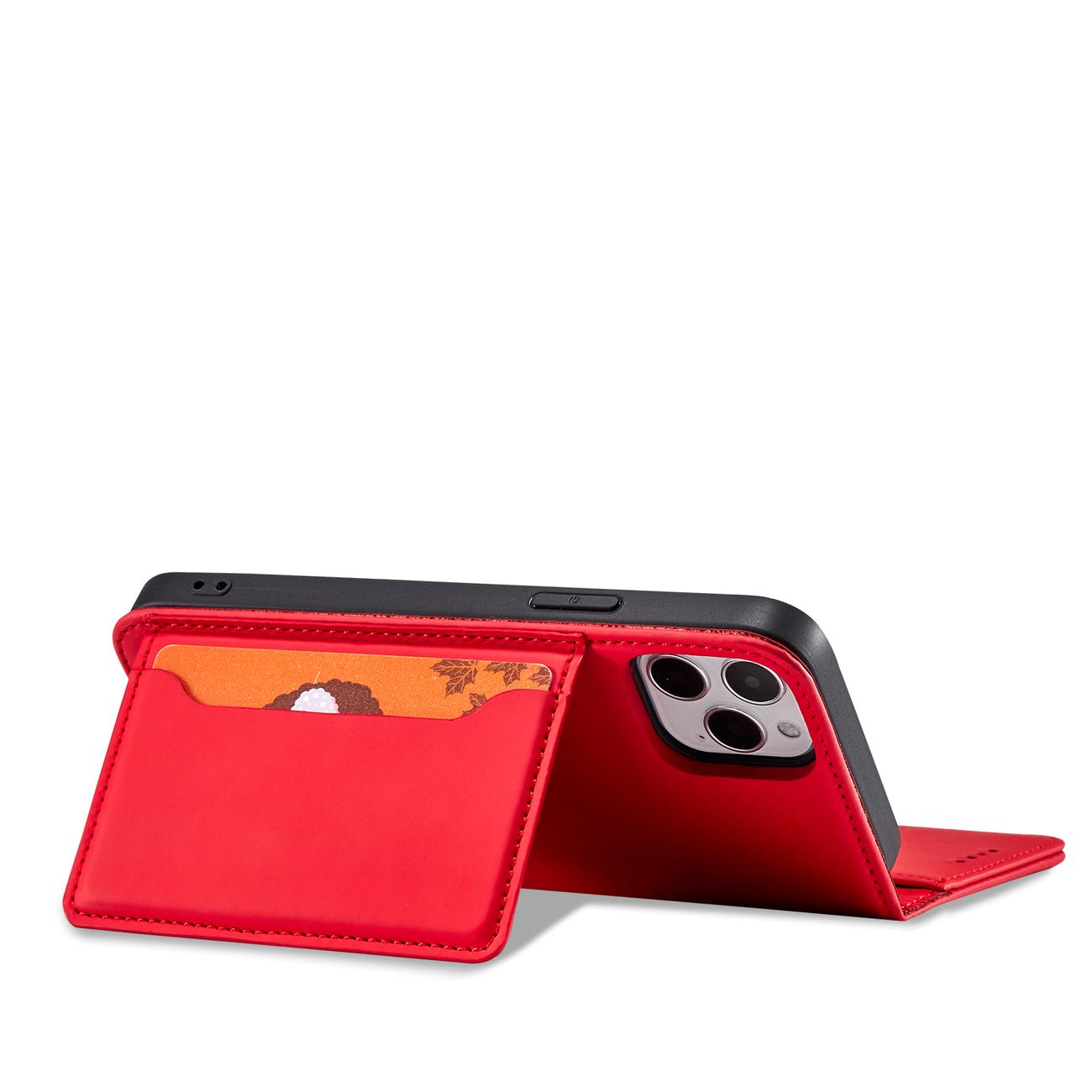 Pokrowiec etui z klapk Magnet Book Card czerwone APPLE iPhone 12 Pro Max / 9
