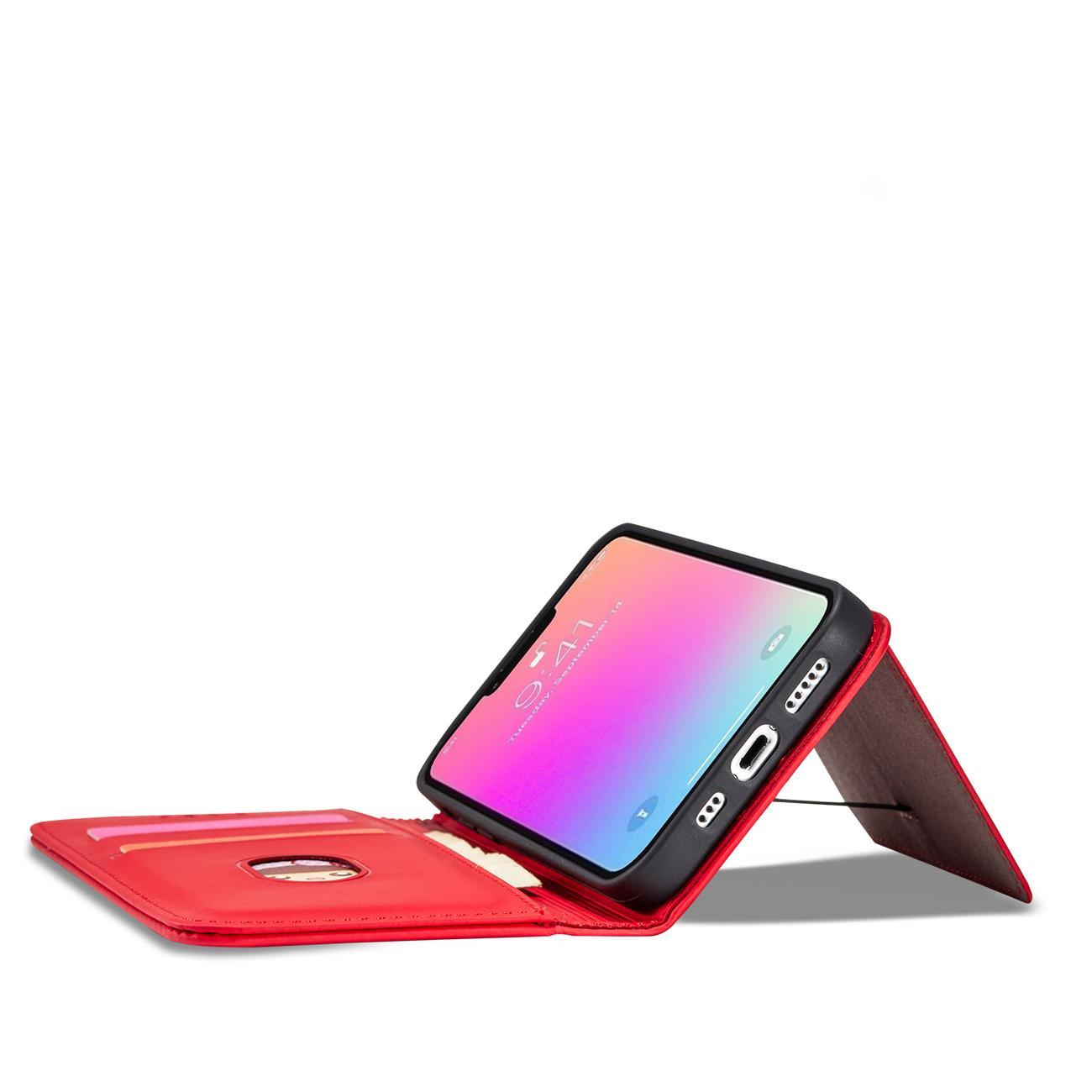Pokrowiec etui z klapk Magnet Book Card czerwone APPLE iPhone 13 Pro Max / 10