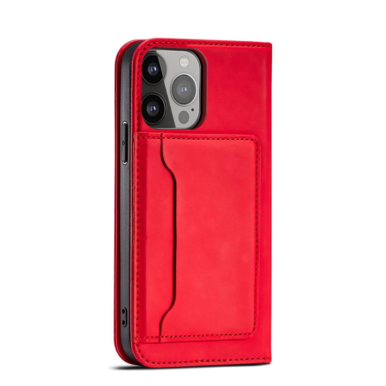 Pokrowiec etui z klapk Magnet Book Card czerwone APPLE iPhone 13 Pro Max / 5