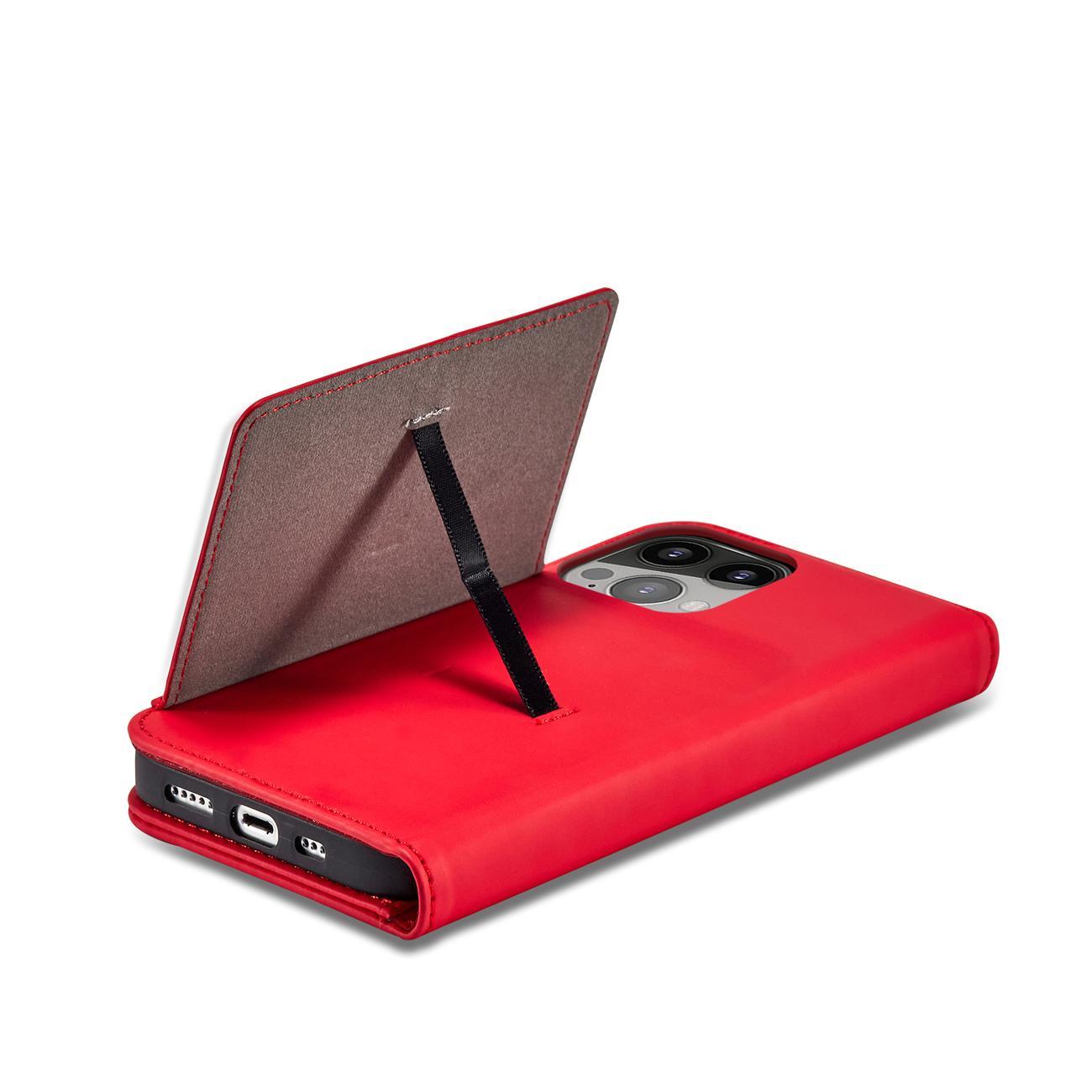 Pokrowiec etui z klapk Magnet Book Card czerwone APPLE iPhone 13 Pro Max / 9