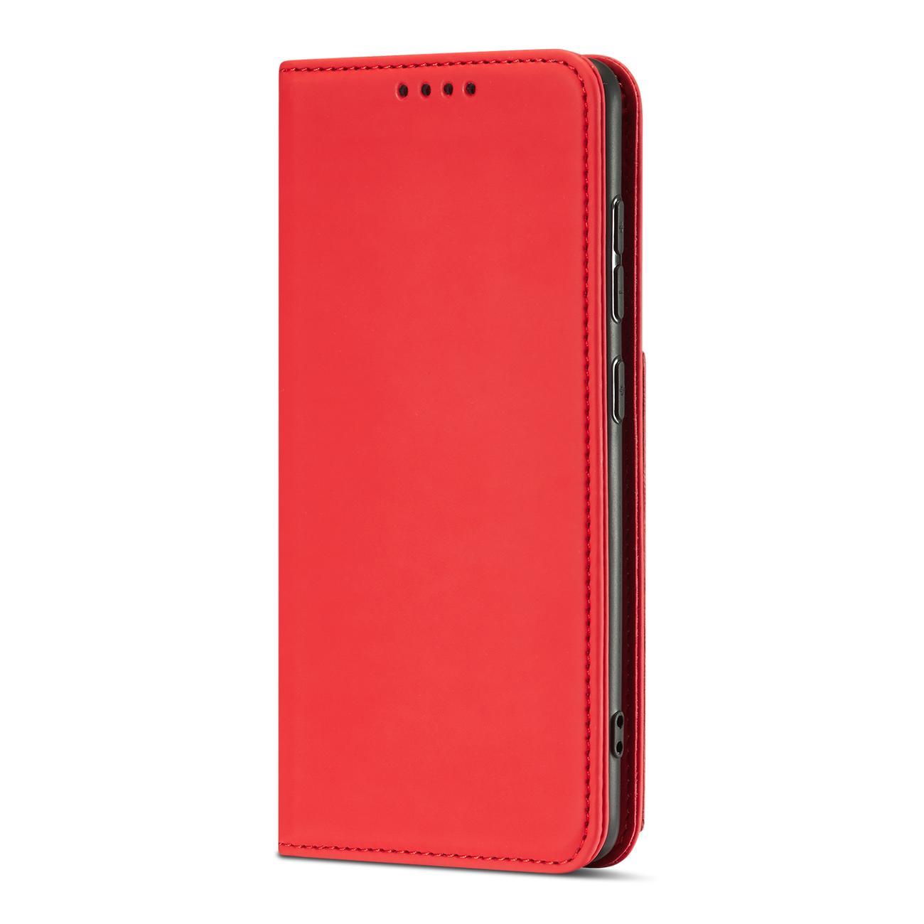 Pokrowiec etui z klapk Magnet Book Card czerwone SAMSUNG Galaxy A52 5G / 5