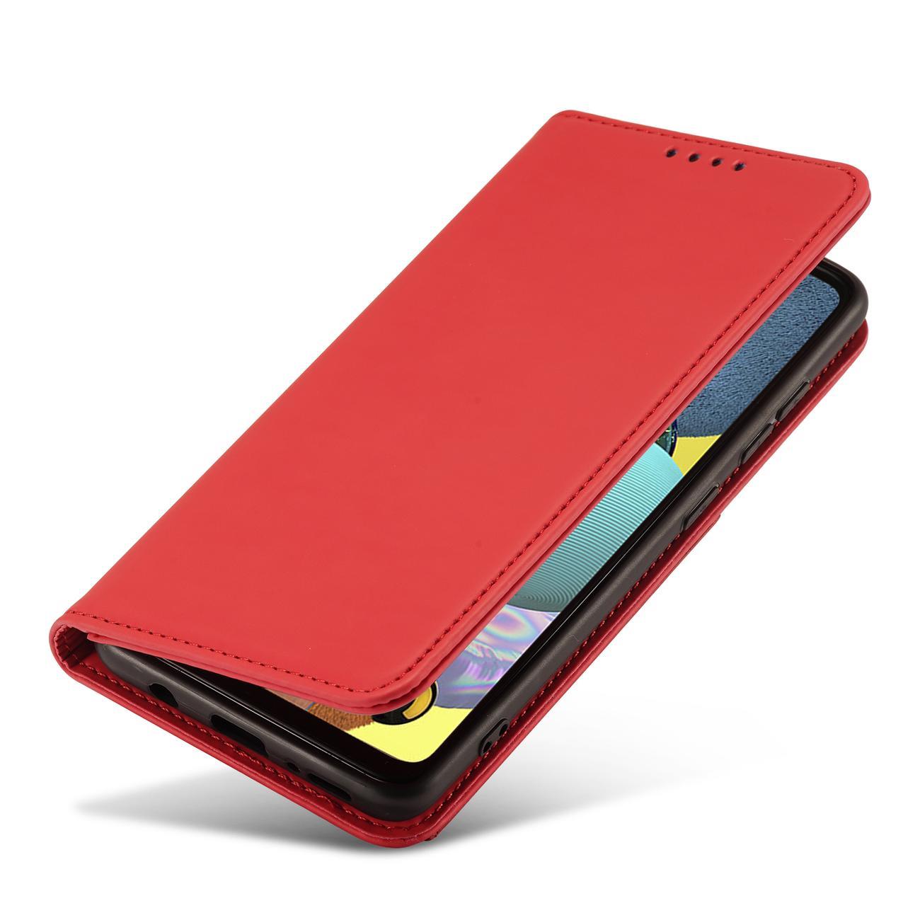 Pokrowiec etui z klapk Magnet Book Card czerwone SAMSUNG Galaxy A52 5G / 8