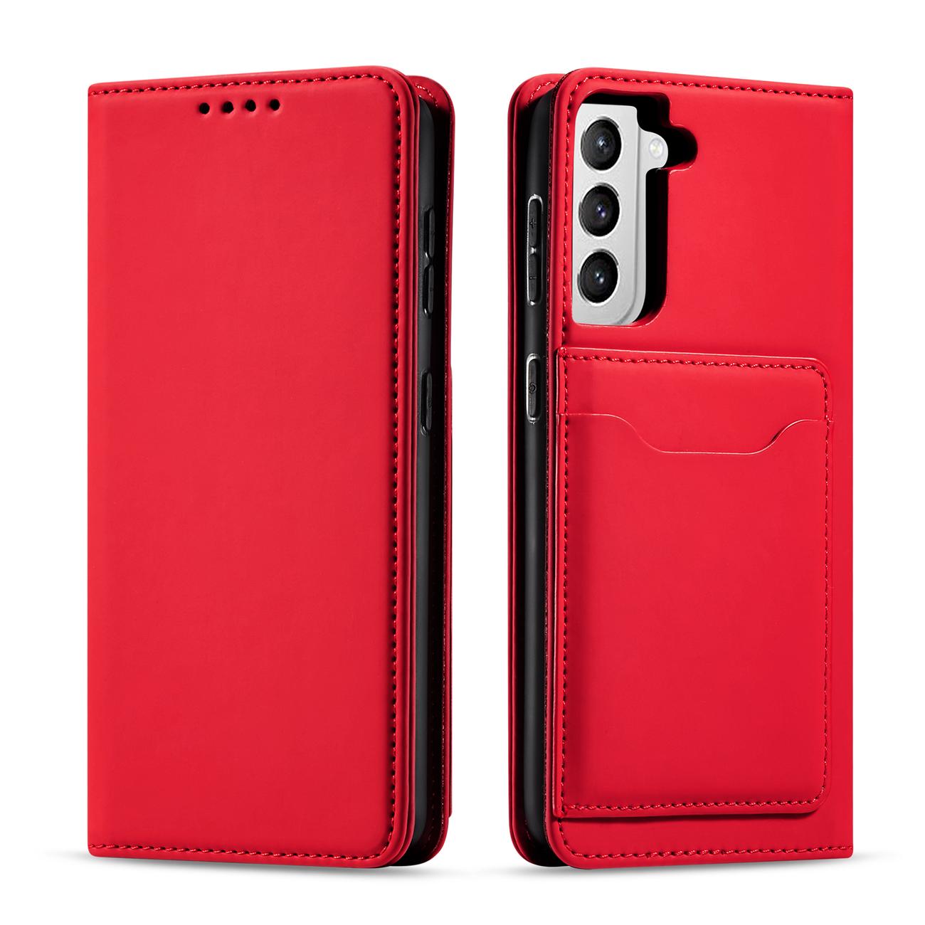 Pokrowiec etui z klapk Magnet Book Card czerwone SAMSUNG Galaxy S22