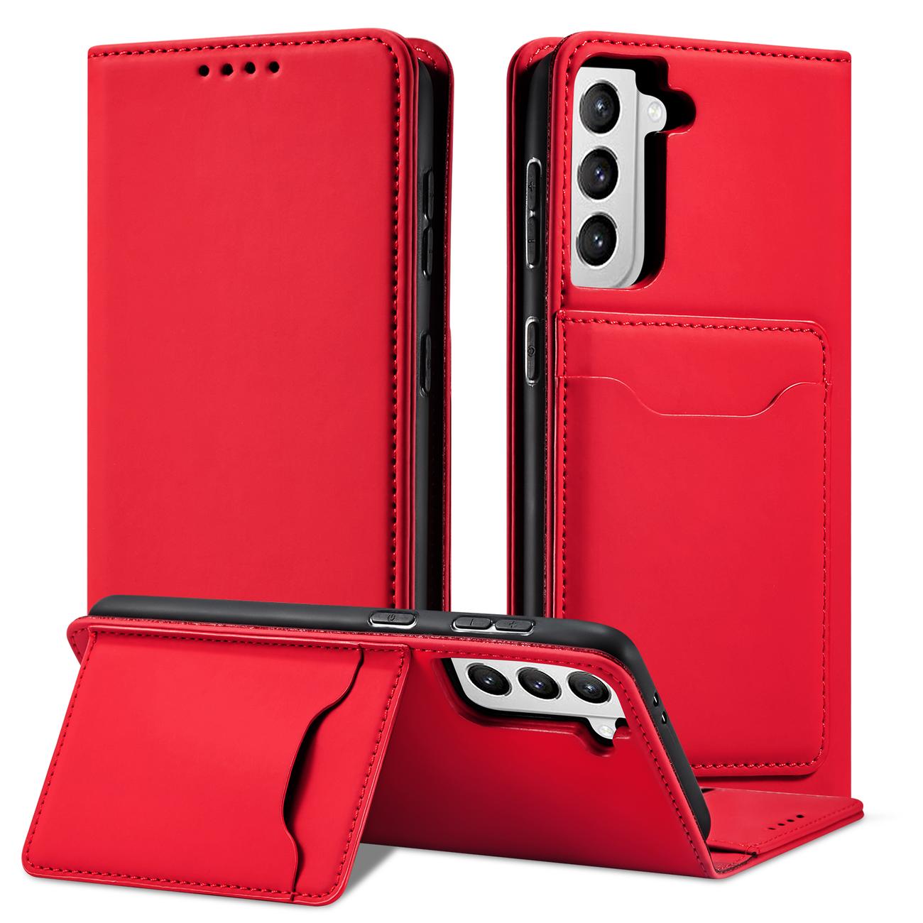 Pokrowiec etui z klapk Magnet Book Card czerwone SAMSUNG Galaxy S22 / 11