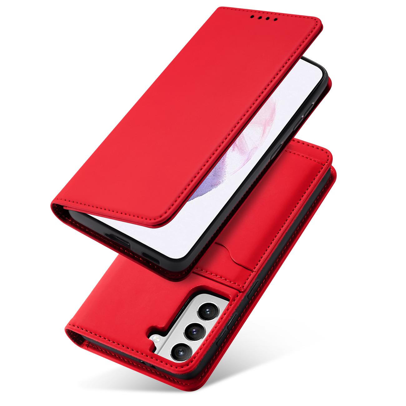 Pokrowiec etui z klapk Magnet Book Card czerwone SAMSUNG Galaxy S22 / 12