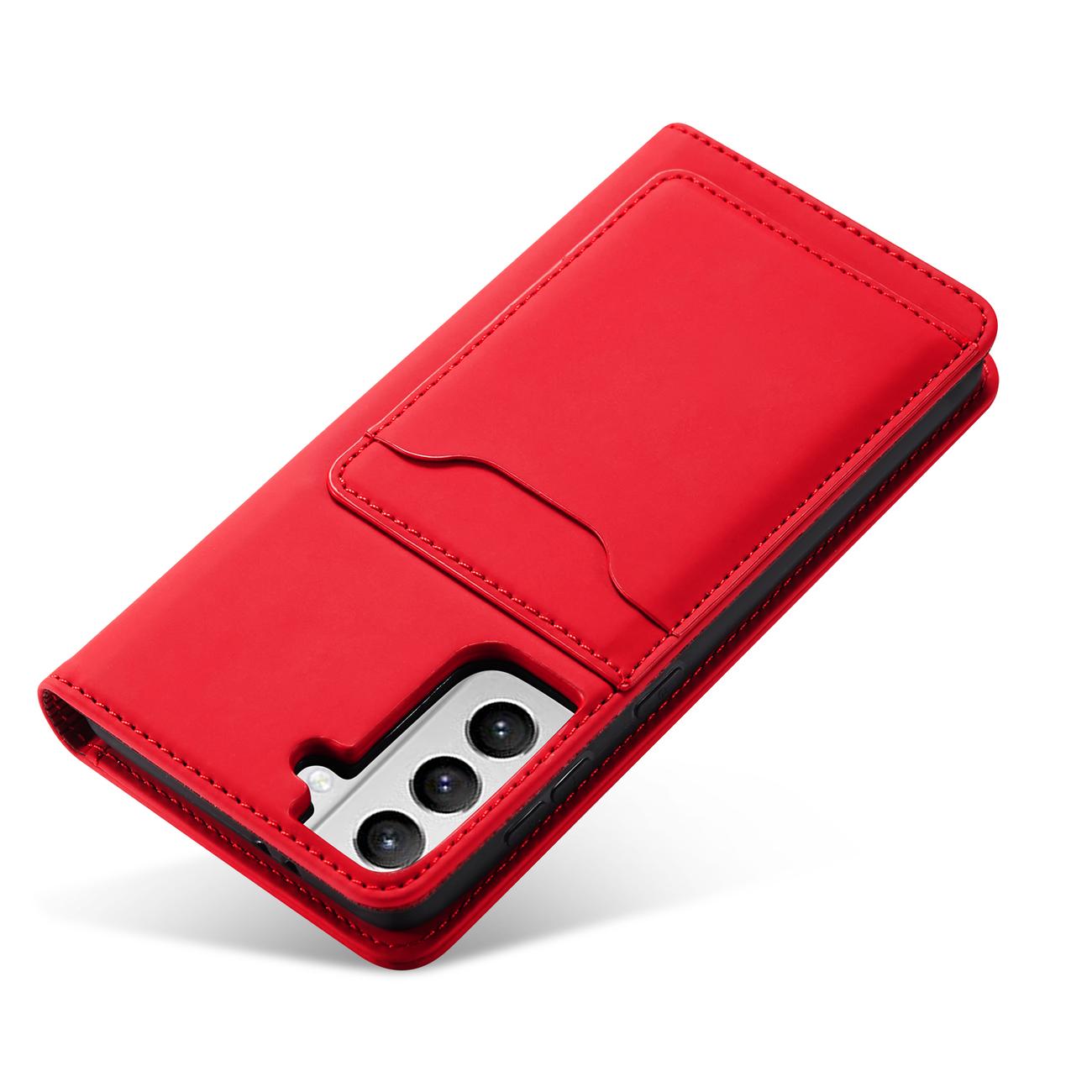 Pokrowiec etui z klapk Magnet Book Card czerwone SAMSUNG Galaxy S22 / 3