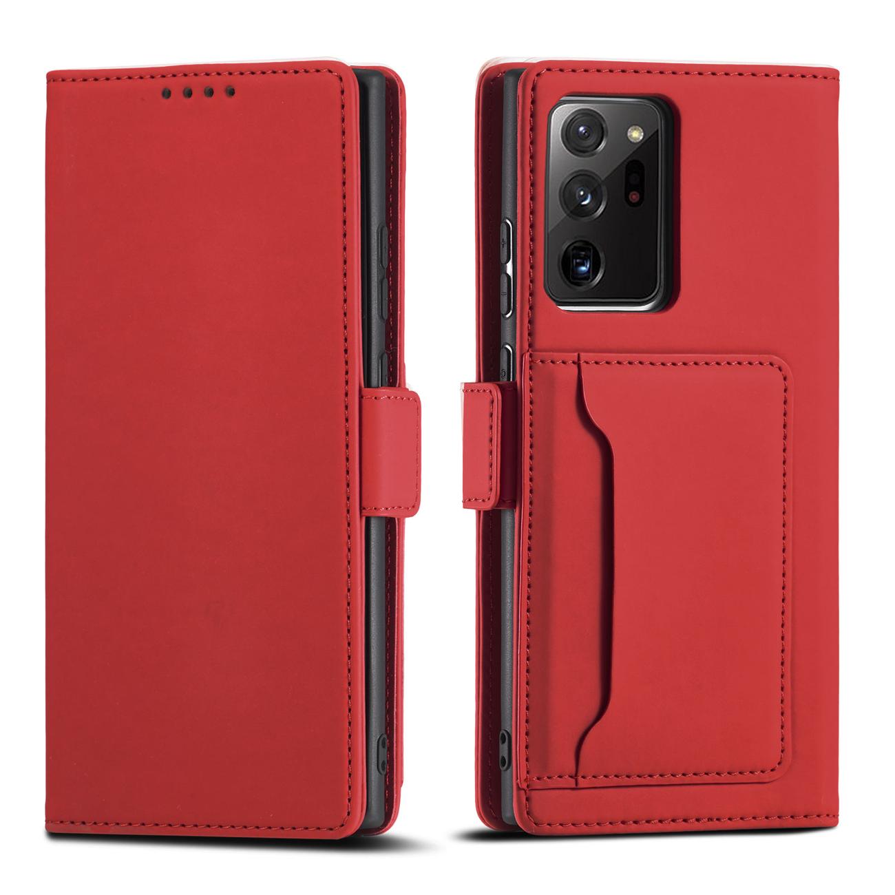 Pokrowiec etui z klapk Magnet Book Card czerwone SAMSUNG Galaxy S22 Ultra