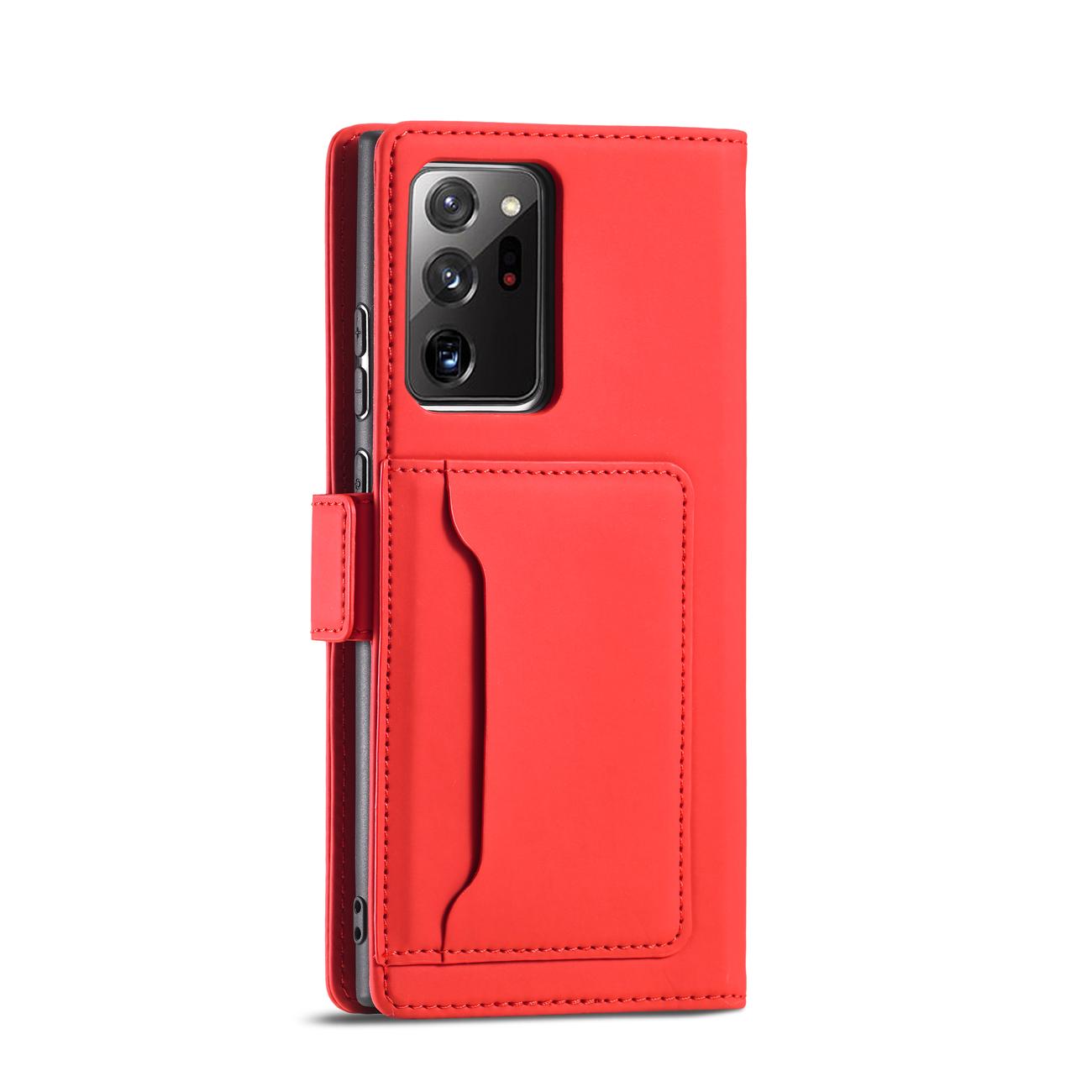 Pokrowiec etui z klapk Magnet Book Card czerwone SAMSUNG Galaxy S22 Ultra / 11